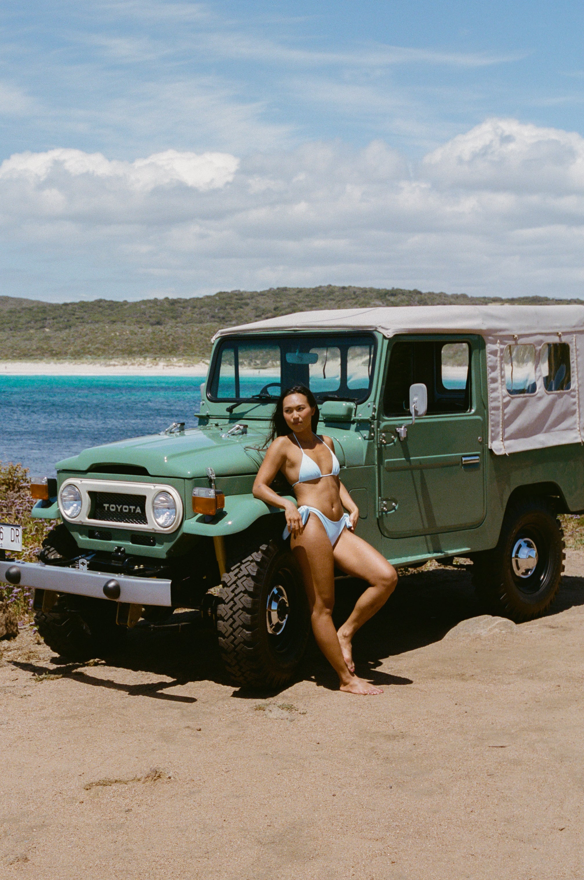 Tori Bikini Bottoms in Aqua blue